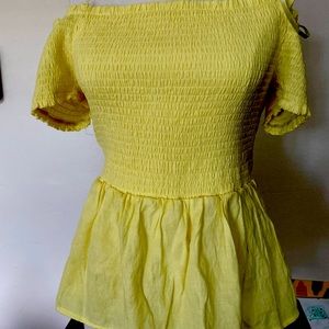 Yellow peasant top